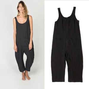 Rare! ILANA KOHN Gary jumpsuit relaxed fit linen size a washed black/grey